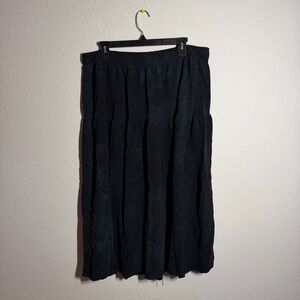 Universal Thread Good Co Tiered A Line Maxi Skirt Womens 2XL Black Pleated Front